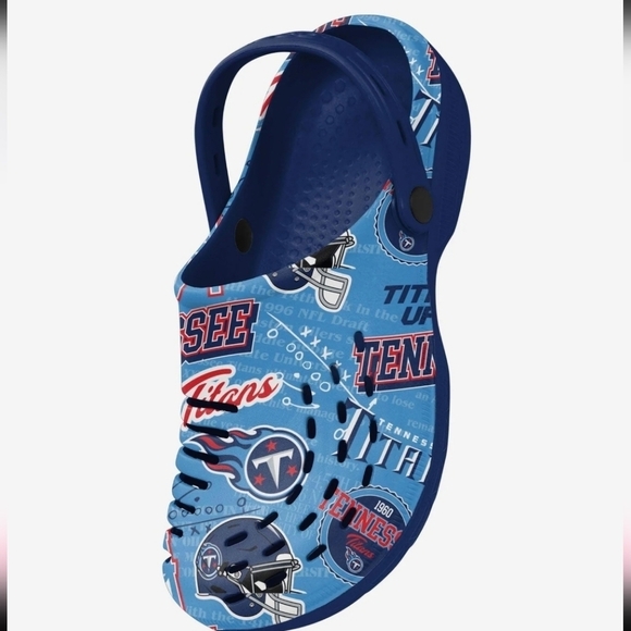Tennessee Titans Historic Print Clog Strap Crocs Blue Size 7 - 8 Waterproof NWT main image 2